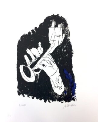 Armin Mueller-Stahl Trumpet Lithographie Galerie Hunold