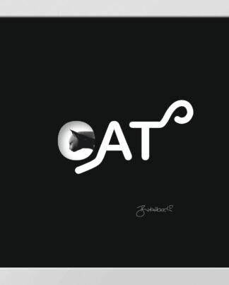 birkelbach-wortkunst3-schoene-momente-schwarze-katze-rahmen-weiss