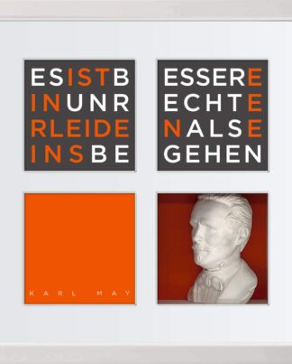 birkelbach-wortkunst3-zitatequadrate-bild-karl-may-rahmen-weiss-35-x-35-cm