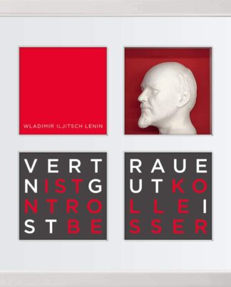 birkelbach-wortkunst3-zitatequadrate-bild-wladimir-iljitsch-lenin-rahmen-weiss-35-x-35-cm