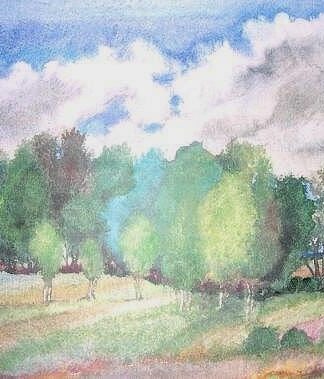 Günter Grass Landschaft mit Birken