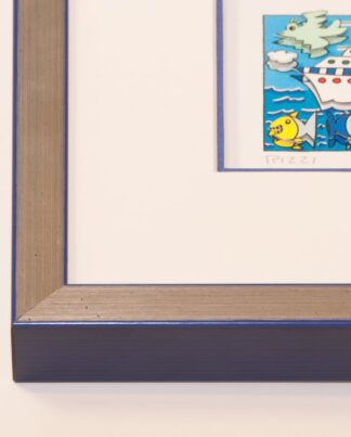 Holzrahmen silber/blau | 30 x 40 cm