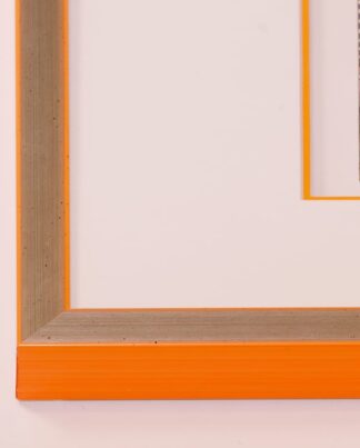 Holzrahmen silber/orange | 40 x 50 cm