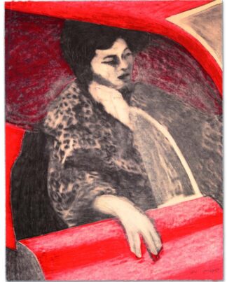 James Francis Gill Woman in red car