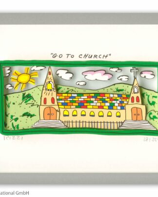 James Rizzi Go to church gerahmt