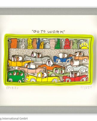 James Rizzi Go to work gerahmt
