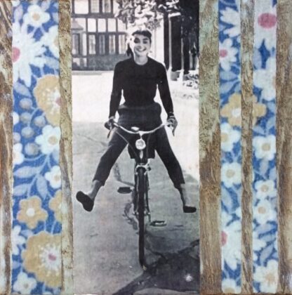 Jane Framer Kunstblock Audrey Hepburn blau