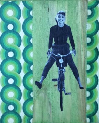 Jane Framer Kunstblock Audrey Hepburn grün