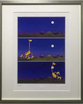 Mordillo Giraffe and moon gerahmt
