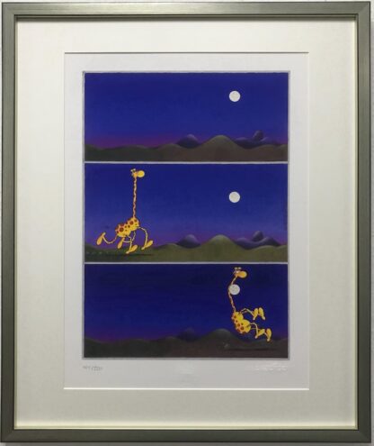 Mordillo Giraffe and moon gerahmt