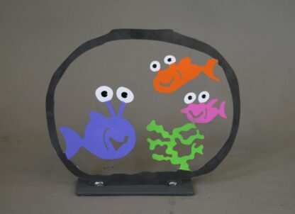 Patrick Preller Aquarium ,,Fische in Love"Metall Skulptur Galerie Hunold