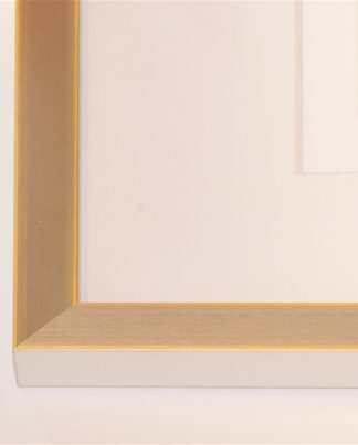 Silberner Holzrahmen mit gelber Kante | 47 x 115 cm