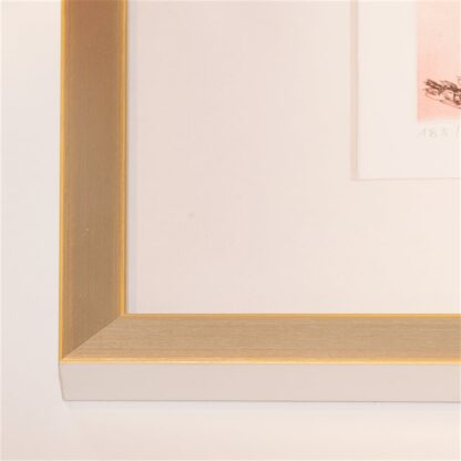 Silberner Holzrahmen mit gelber Kante | 47 x 115 cm