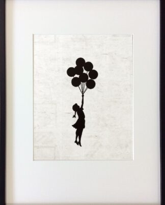 Banksy Mädchen mit Luftballons gerahmt