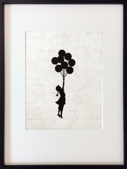 Banksy Mädchen mit Luftballons gerahmt