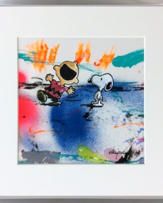 Andrea Ottanjann Charlie Brown und Snoopy Unikat gerahmt
